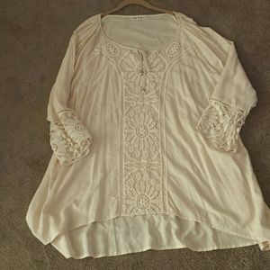 Peach cream blouse